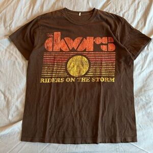 Vintage The Doors Riders On The Storm Faded T Shirt Size Large Band Tee